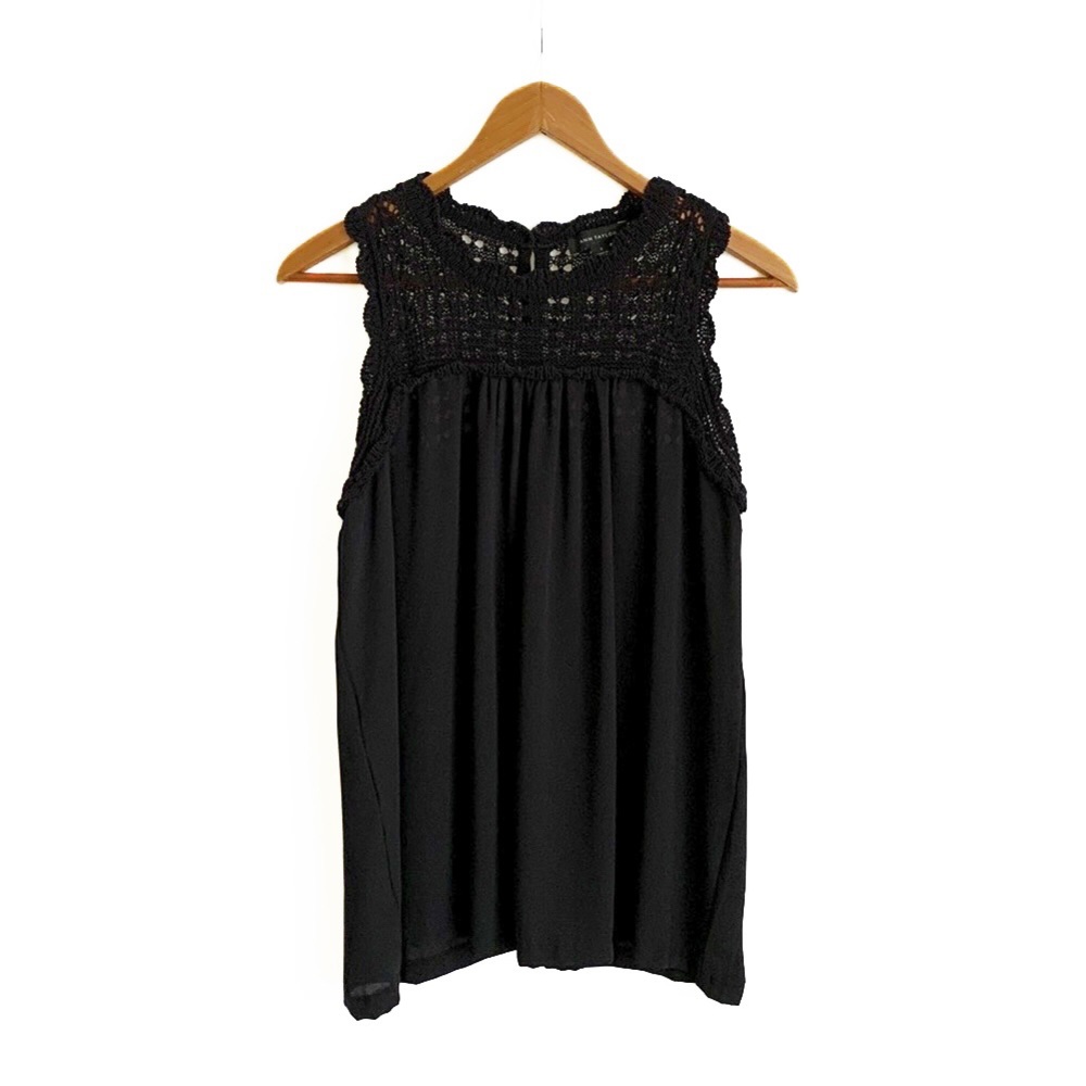 Ann Taylor Crochet Yoke Top